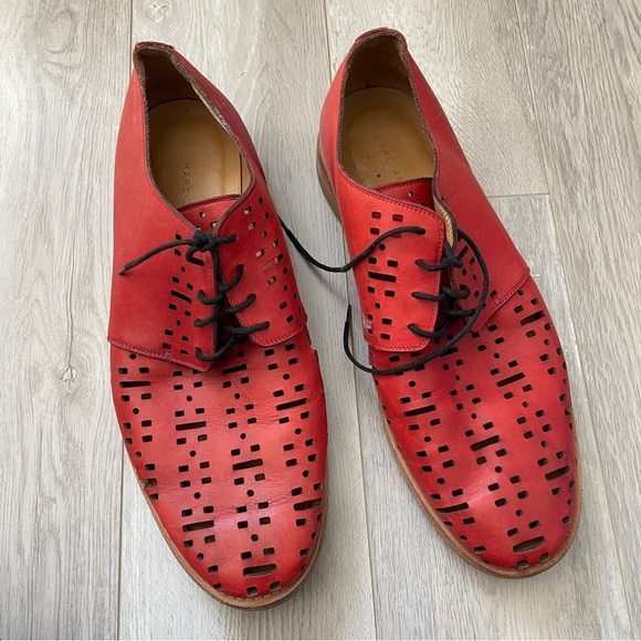 Marc Jacobs Oxfords perforated leather mens Red (size 10) handmade eclectic vtg main image 4